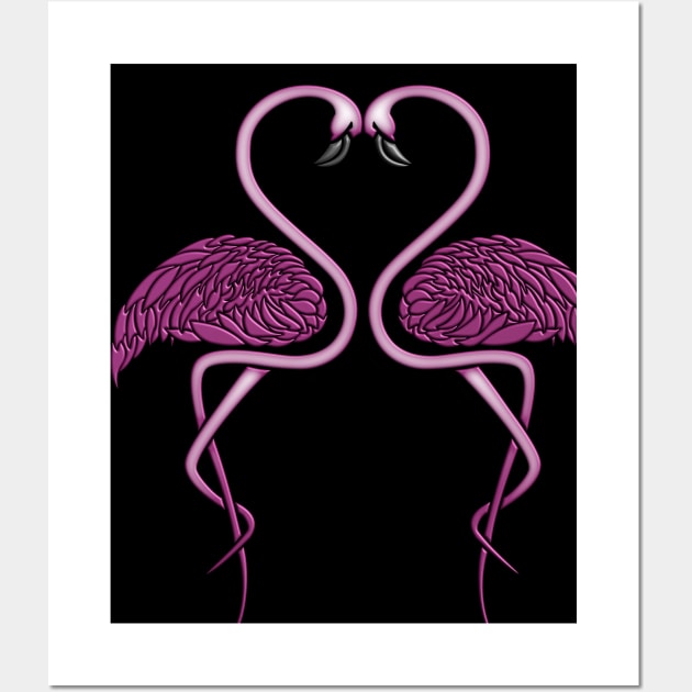 Flamingo Couple - So In Love Wall Art by Alexandrea 